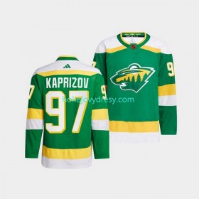 Pánské Hokejový Dres Minnesota Wild Kirill Kaprizov 97 Adidas 2022-2023 Reverse Retro Zelená Authentic